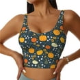 thumbnail image 1 of Gukieu Pumpkin Print Women's Sports Vest, Low-neck U-shaped Removable Pad Sports Bra for Yoga, Exercise, Dance-Medium, 1 of 8