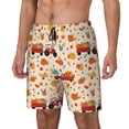 thumbnail image 1 of Gukieu Pumpkins On Red Car And Tractor Print Men's Double Layer Sports Swim Trunks, Quick Dry Adjustable Waist Swim Shorts Swimwear-Medium, 1 of 6