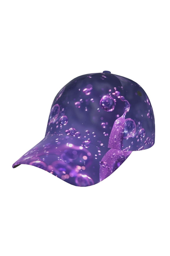Purple Bubble Abstract Art Prin Baseball Cap, Adjustable Sweat-wicking Daily,Travel, Sports Cap, Unisex