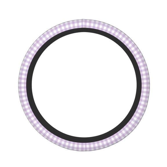 Gukieu Purple Checkboard Print Elastic Steering Wheel Cover, Anti-slip and Sweat-proof Car Steering Wheel Protector Cover for Cars, Vans, Trucks Car Accessories