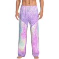 thumbnail image 1 of Gukieu Purple Sparkling Butterfly Print Men's Home Trousers, Elastic Drawstring Home Pajamas Clothing Suitable for Adult Men-Medium, 1 of 6