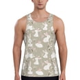 thumbnail image 1 of Gukieu Rabbit And Flower Print Men's Quick Dry Fitness Vest, Round Neck Sleeveless Fitness Bodybuilding Top-Large, 1 of 7