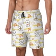 thumbnail image 1 of Gukieu Rabbit And Milk Tea Print Men's Double Layer Sports Swim Trunks, Quick Dry Adjustable Waist Swim Shorts Swimwear-Medium, 1 of 6