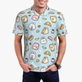 thumbnail image 1 of Gukieu Rabbit Burger Coffee Print Men's Quick-drying POLO Shirt, Button-down Summer T-shirt, Suitable for Work and Outdoor Activities-Small, 1 of 6