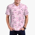 thumbnail image 1 of Gukieu Rabbit Face Print Men's Quick-drying POLO Shirt, Button-down Summer T-shirt, Suitable for Work and Outdoor Activities-4X-Large, 1 of 6