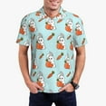 thumbnail image 1 of Gukieu Rabbit Is Eating Carrots Print Men's Quick-drying POLO Shirt, Button-down Summer T-shirt, Suitable for Work and Outdoor Activities-Small, 1 of 6