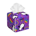 thumbnail image 1 of Gukieu Rainbow Lgbt Penguin Print Leather Tissue Box, PVC Waterproof Velcro Opening and Closing Square Tissue Box Holder, Suitable for Home and Office Decoration, 1 of 7