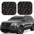 thumbnail image 1 of Gukieu Rainbow Snowflake Print Car Windshield Sun Visor, Foldable Anti-UV Car Sun Visor Suitable for Vans, Trucks Car Accessories-Large, 1 of 6