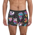 thumbnail image 1 of Gukieu Rainbow Unicorn And Cat Icecream Print Men's Boxer Briefs, High Elastic Moisture Wicking Boxer Briefs Underwear-Large, 1 of 5