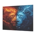 thumbnail image 1 of Gukieu Red And Blue Fire Lion Print Horizontal Canvas Decorative Painting 12x16 Inch Shrinkage Resistant Frame Hanging Home Wall Art Decor, 1 of 6