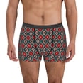 thumbnail image 1 of Gukieu Red And Orange On Blue Teal Print Men's Boxer Briefs, High Elastic Moisture Wicking Boxer Briefs Underwear-XX-Large, 1 of 5