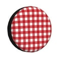 thumbnail image 1 of Gukieu Red Checkboard Print Car Tire Cover, Adjustable Waterproof and Dustproof Tire Protection Cover, Suitable for SUV, Truck, Van-17 inch, 1 of 6