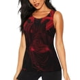 thumbnail image 1 of Gukieu Red Gothic Skeleton Throne Print Women's Quick-drying Fitness Vest, Round Neck Sleeveless Fitness T-shirt, Suitable for Yoga, Sports-X-Large, 1 of 7