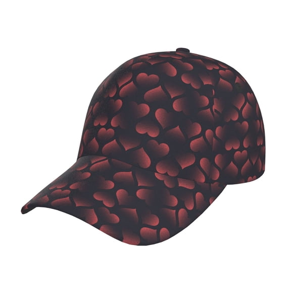 Gukieu Red Hearts Prin Baseball Cap, Adjustable Sweat-wicking Daily,Travel, Sports Cap, Unisex