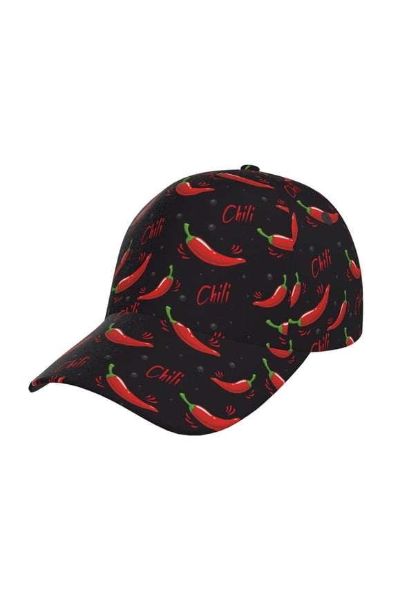 Red Hot Chili Prin Baseball Cap, Adjustable Sweat-wicking Daily,Travel, Sports Cap, Unisex