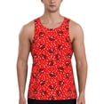 thumbnail image 1 of Gukieu Red Ladybugs On White Dotted Print Men's Quick Dry Fitness Vest, Round Neck Sleeveless Fitness Bodybuilding Top-3X-Large, 1 of 7