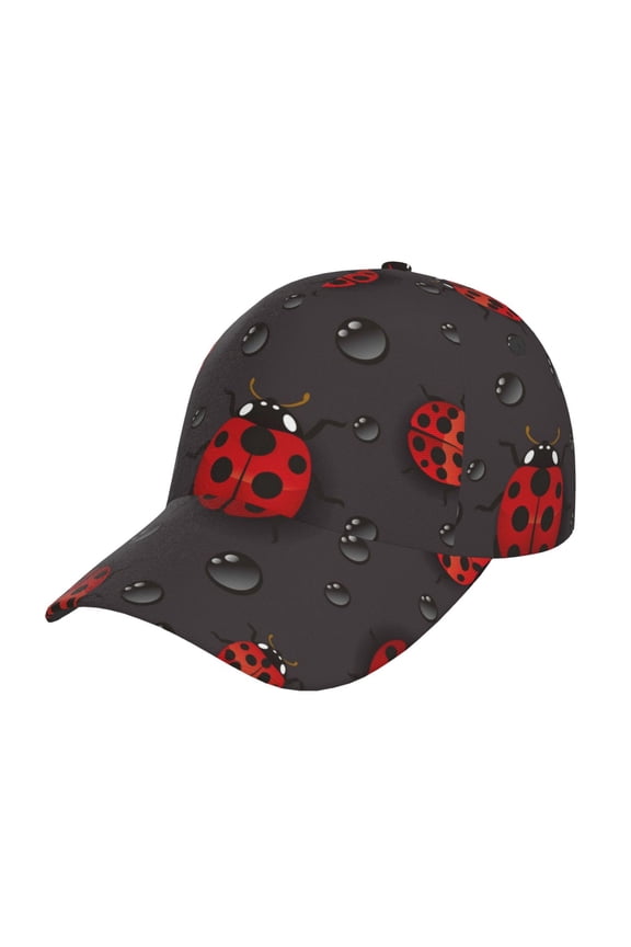 Red Ladybugs Prin Baseball Cap, Adjustable Sweat-wicking Daily,Travel, Sports Cap, Unisex