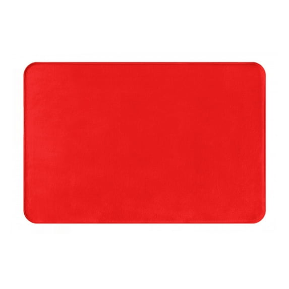 Gukieu Red Print Dust-proof Floor Mats, Water-absorbent and Non-slip Flannel Door Mats 16x24in, Home Decoration Suitable for Kitchen, Bathroom, Garage