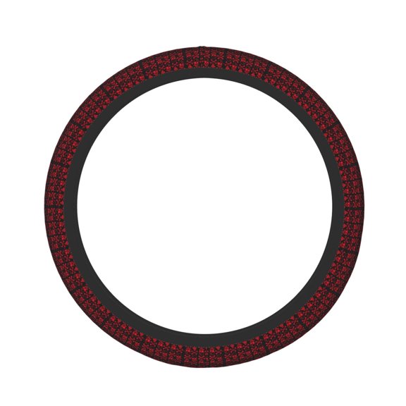 Gukieu Red Skulls With Crossbones Print Elastic Steering Wheel Cover, Anti-slip and Sweat-proof Car Steering Wheel Protector Cover for Cars, Vans, Trucks Car Accessories