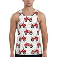 thumbnail image 1 of Gukieu Red Wheeled Tractors Print Men's Quick Dry Fitness Vest, Round Neck Sleeveless Fitness Bodybuilding Top-Large, 1 of 7