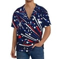thumbnail image 1 of Gukieu Red White Blue Fireworks 1 Print Men's Short-sleeved Shirts, Button-down Pocket Shirts, T-shirts, Beach Vacation Travel Summer Clothing-4X-Large, 1 of 5