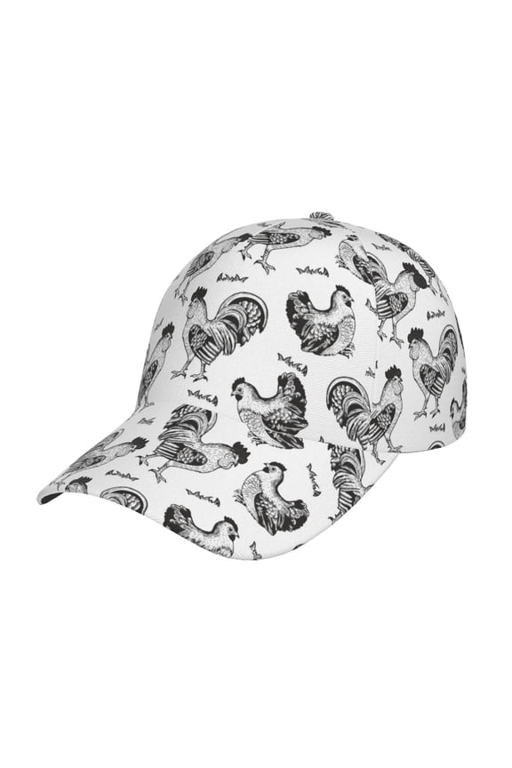 Retro Rooster Prin Baseball Cap, Adjustable Sweat-wicking Daily,Travel, Sports Cap, Unisex
