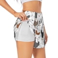 thumbnail image 1 of Gukieu Retro Rooster Print Women's Sports Shorts with Drawstring Elastic Waistband for Running, Yoga, Fitness-Large, 1 of 7