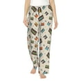 thumbnail image 1 of Gukieu Retro Vintage Tape Print Women's Home Trousers, with Pockets and Drawstring Pajamas, Home Pajamas, Sleepwear-XX-Large, 1 of 6