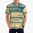 thumbnail image 1 of Gukieu Retro Wooden Print Men's Quick-drying POLO Shirt, Button-down Summer T-shirt, Suitable for Work and Outdoor Activities-4X-Large, 1 of 6