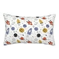 thumbnail image 1 of Gukieu Rocket Planets Print Plush Pillow Cover, Hidden Zipper Pillow Protector without Pillow Core, Suitable for Bedroom, Office, Car Decoration-14"x20", 1 of 6