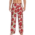 thumbnail image 1 of Gukieu Rose Flowers Print Men's Home Trousers, Elastic Drawstring Home Pajamas Clothing Suitable for Adult Men-Large, 1 of 6