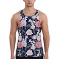 thumbnail image 1 of Gukieu Rose Flowers Print Men's Quick Dry Fitness Vest, Round Neck Sleeveless Fitness Bodybuilding Top-4X-Large, 1 of 7