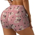 thumbnail image 1 of Gukieu Rose Flowers Print Women's Sports Shorts, Elastic Waist High Stretch Running Yoga Gym Sweatpants-Large, 1 of 8