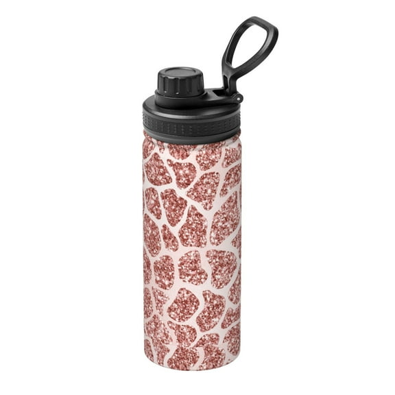 Gukieu Rose Gold Abstract Spots Print 18OZ Portable Sports Water Bottle, Stainless Steel Insulated Water Cup for Men and Women, Suitable for Gym, Travel, Camping