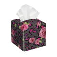 thumbnail image 1 of Gukieu Rose Mix Leopard 2 Print Leather Tissue Box, PVC Waterproof Velcro Opening and Closing Square Tissue Box Holder, Suitable for Home and Office Decoration, 1 of 7