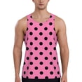 thumbnail image 1 of Gukieu Rose red polka dots Print Men's Quick Dry Fitness Vest, Round Neck Sleeveless Fitness Bodybuilding Top-XX-Large, 1 of 7