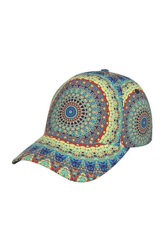 Round Mandala1 Prin Baseball Cap, Adjustable Sweat-wicking Daily,Travel, Sports Cap, Unisex