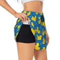 thumbnail image 1 of Gukieu Rubber Duck Print Women's Sports Shorts with Drawstring Elastic Waistband for Running, Yoga, Fitness-XX-Large, 1 of 7
