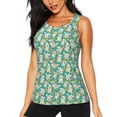 thumbnail image 1 of Gukieu SHIBA WITH FLORAL Print Women's Quick-drying Fitness Vest, Round Neck Sleeveless Fitness T-shirt, Suitable for Yoga, Sports-Small, 1 of 7