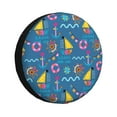 thumbnail image 1 of Gukieu Sailboat With Sailing Print Car Tire Cover, Adjustable Waterproof and Dustproof Tire Protection Cover, Suitable for SUV, Truck, Van-17 inch, 1 of 6