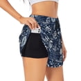 thumbnail image 1 of Gukieu Sailing Cruises Nautical Print Women's Sports Shorts with Drawstring Elastic Waistband for Running, Yoga, Fitness-Large, 1 of 7