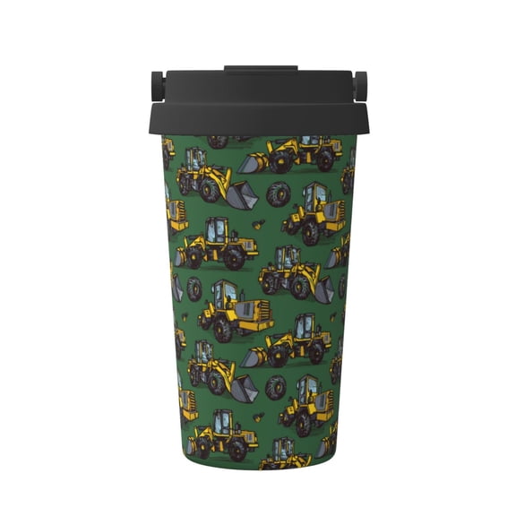 Gukieu Scraper Print Insulated Coffee Cup, Portable Stainless Steel Vacuum Cup with Lid, Unisex, Suitable for Office, Cafe, Car