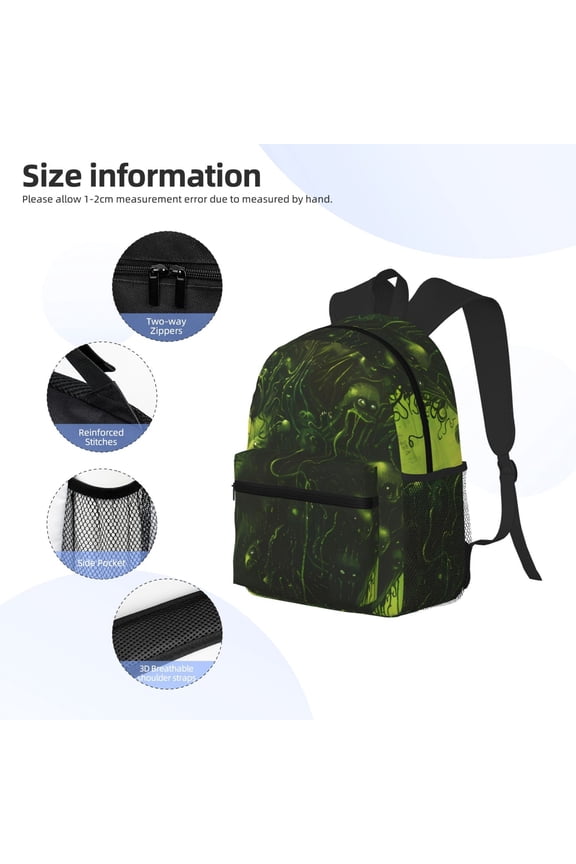 Screaming Horror Art Print Backpack, Waterproof Backpack with Adjustable Shoulder Straps, Suitable for Campus, Business, Travel, Unisex