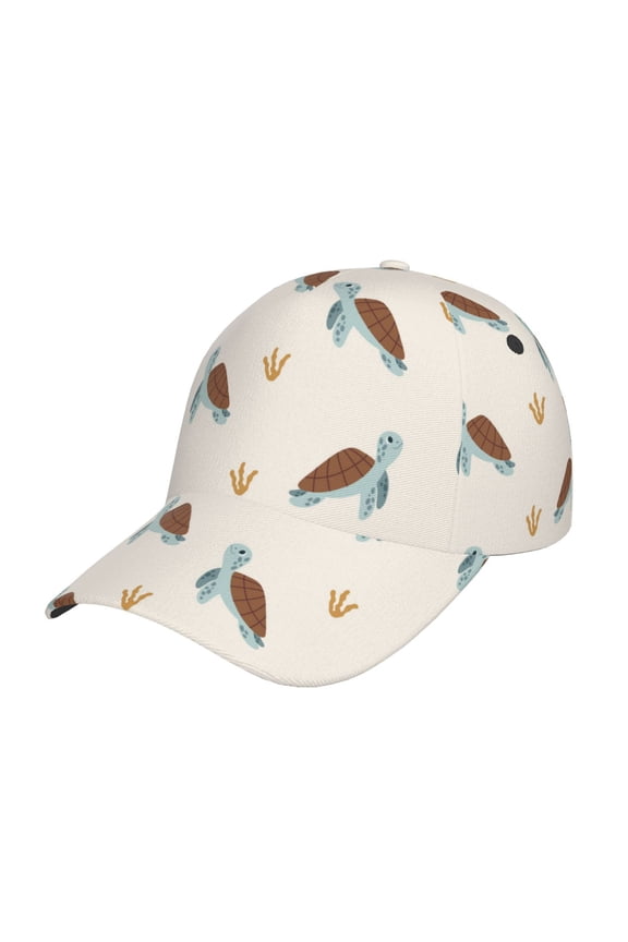 Sea Turtle Prin Baseball Cap, Adjustable Sweat-wicking Daily,Travel, Sports Cap, Unisex