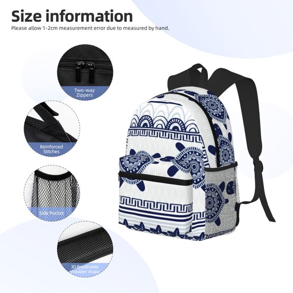 Gukieu Sea Underwater Turtles Print Backpack, Waterproof Backpack with Adjustable Shoulder Straps, Suitable for Campus, Business, Travel, Unisex