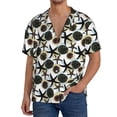 thumbnail image 1 of Gukieu Sea ​​Urchin Print Men's Short-sleeved Shirts, Button-down Pocket Shirts, T-shirts, Beach Vacation Travel Summer Clothing-Small, 1 of 5