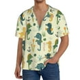 thumbnail image 1 of Gukieu Seahorse Print Men's Short-sleeved Shirts, Button-down Pocket Shirts, T-shirts, Beach Vacation Travel Summer Clothing-4X-Large, 1 of 5