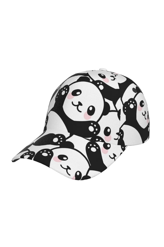 Seamless Pattern Cute Panda Prin Baseball Cap, Adjustable Sweat-wicking Daily,Travel, Sports Cap, Unisex