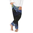 thumbnail image 1 of Gukieu Shambhala Cat In Van Gogh Impressionist Print Youth Home Trousers, Elastic Waistband with Pockets for Home and Outing, Suitable for Children Aged 5-16-Medium, 1 of 6