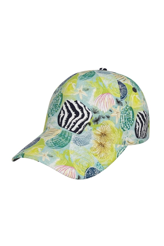 Shell Clam Prin Baseball Cap, Adjustable Sweat-wicking Daily,Travel, Sports Cap, Unisex